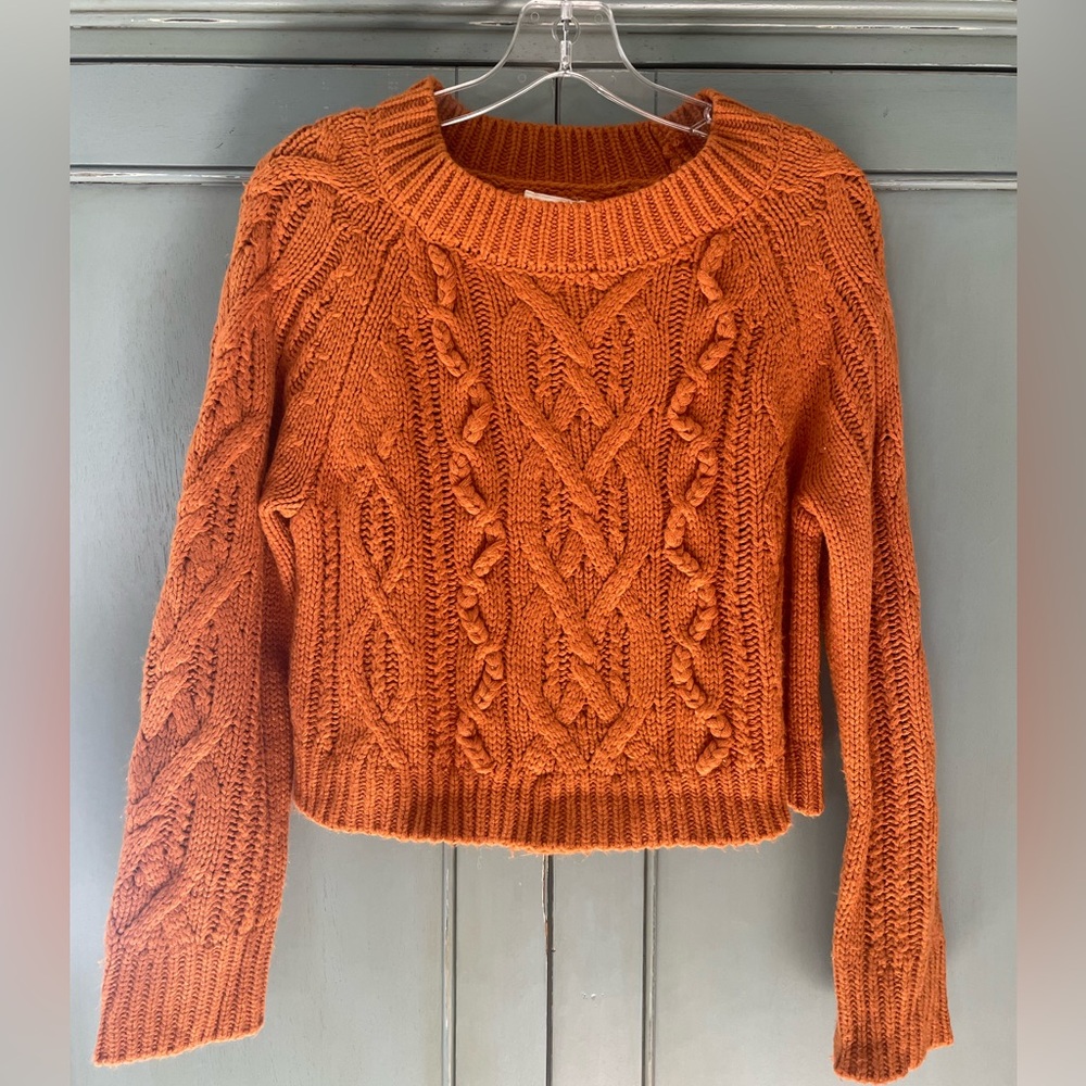 Harper boutique brand cropped sweater in rust orange size M fits like a Small